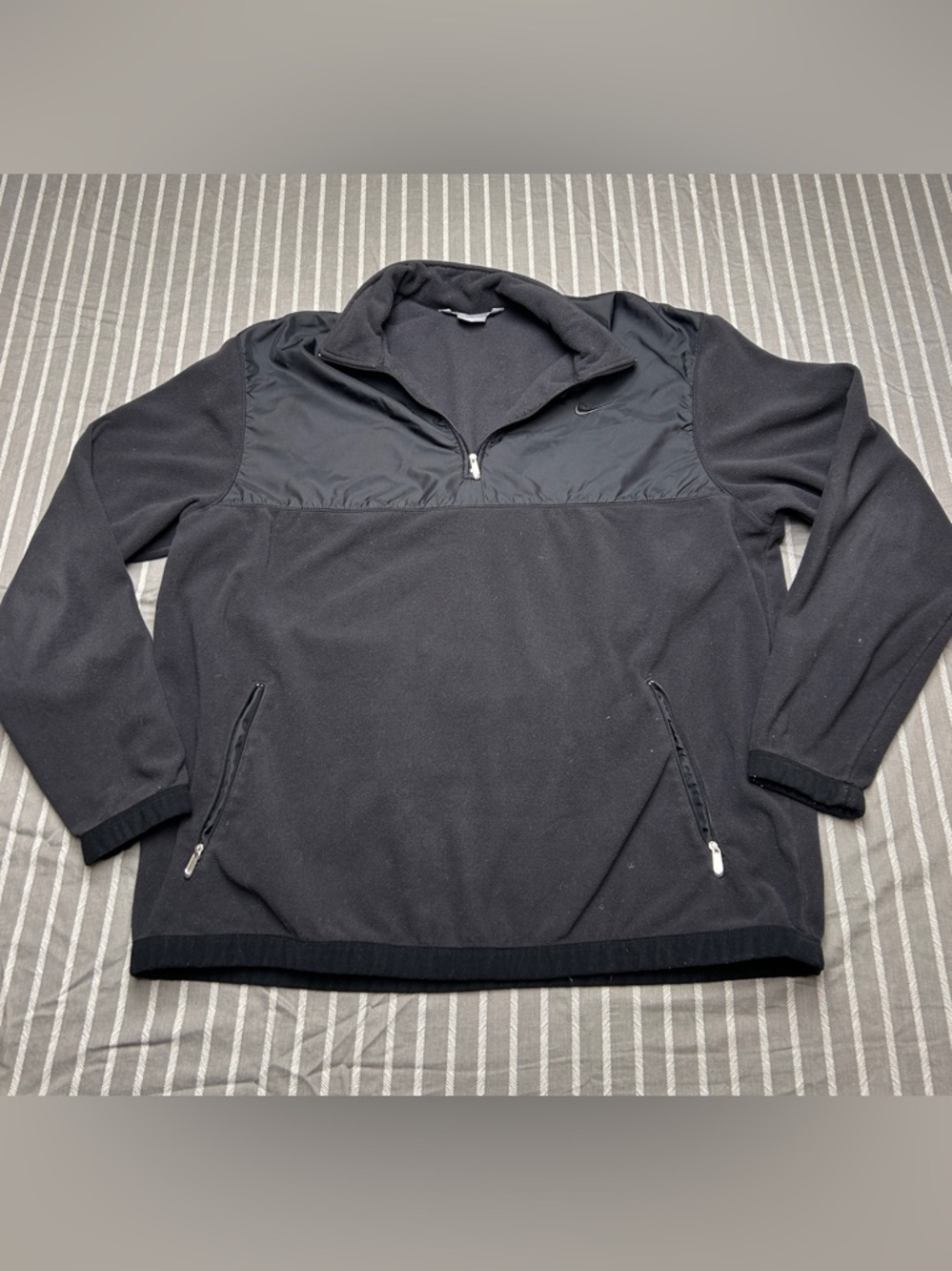 Vintage Nike 1/2 Zip Pullover Fleece Jacket Size 2XL Black